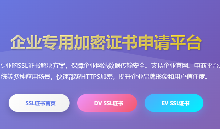 企业专用加密证书申请平台-企业SSL证书购买-企业级HTTPS安全证书办理-企业网站加密解决方案-企业数字证书服务商